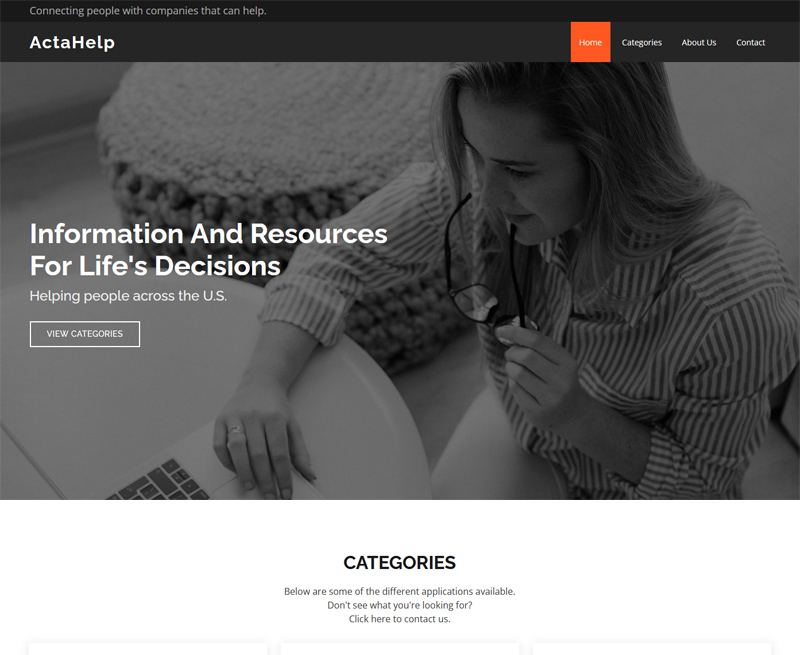 Picture of ActaHelp website
