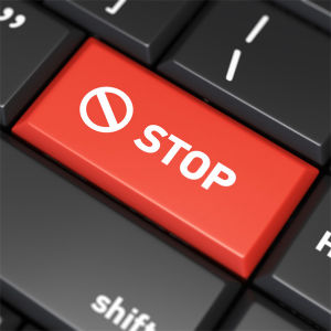 A marketing suppression list being setup from a computer